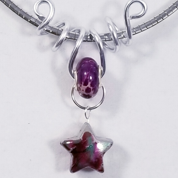 Scarf Necklace Spiral Purple